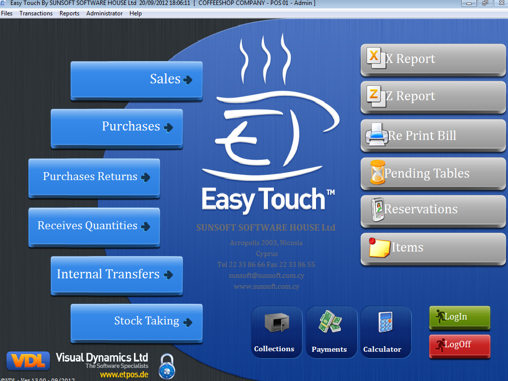 Easy Touch POS Sales Screen